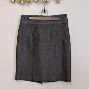 ‼️LAST CALL Banana Republic Denim-style Pencil Skirt 4 Black Slit Zip
